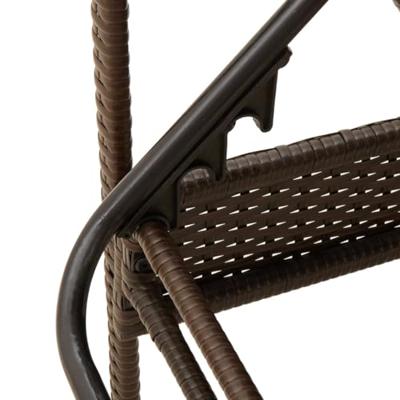 Ligbed met kussen 63x200x81 cm poly rattan bruin - thumbnail