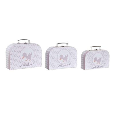 Set decoratieve dozen DKD Home Decor 28 x 9,5 x 20 cm Roze Metaal Multicolour Karton