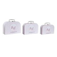 Set decoratieve dozen DKD Home Decor 28 x 9,5 x 20 cm Roze Metaal Multicolour Karton - thumbnail