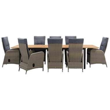 Le Sud tuinset standenstoel Verona Reims uitschuifbaar - grijs - 9-delig