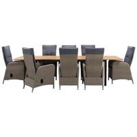 Le Sud tuinset standenstoel Verona Reims uitschuifbaar - grijs - 9-delig - thumbnail