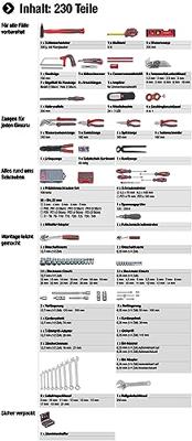 MEISTER Gereedschapswagen - 230 stuks MEISTER Gereedschapswagen - 230 stuks