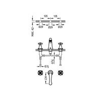 Wastafelmengkraan Tres Clasic Gebogen 2 Grepen Chroom - thumbnail