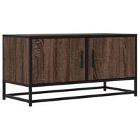 Tv-meubel 80x34,5x40 cm bewerkt hout metaal bruin eikenkleur - thumbnail