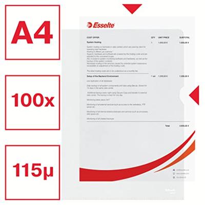 Esselte Zichttassen DIN A4 Polypropyleen 0.11 mm Transparant 54832 100 stuk(s)
