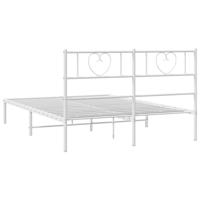 Bedframe met hoofdbord metaal wit 120x200 cm - thumbnail