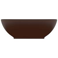 Wastafel ovaal 40x33 cm keramiek mat donkerbruin - thumbnail