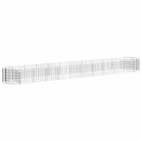 Gabion plantenbak verhoogd 600x100x50 cm gegalvaniseerd ijzer - thumbnail