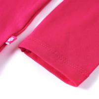 Kindershirt met lange mouwen bloemenprint 128 felroze - thumbnail