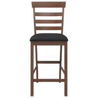 Barkrukken met kussens 2 st massief hout rubber bruin - thumbnail