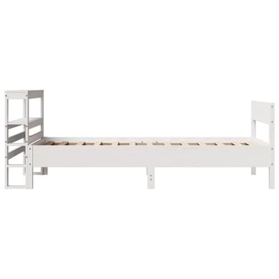 Bedframe zonder matras massief grenenhout wit 120x200 cm - thumbnail