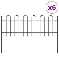 Tuinhek 6 pcs Grijs 10,2 x 0,6 m Poedercoating staal - thumbnail
