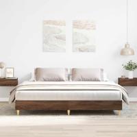 Bedframe zonder matras 200x200 cm spaanplaat bruin eikenkleurig - thumbnail
