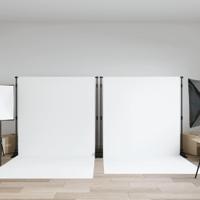 VidaXL Achtergrondstandaards 2 st 254x243 cm staal zwart - thumbnail