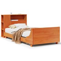 Bedframe zonder matras massief grenenhout wasbruin 100x200 cm - thumbnail