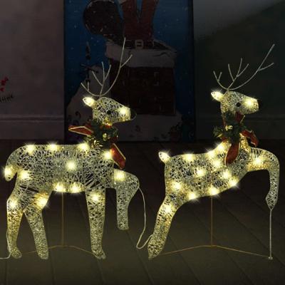 VidaXL Kerstrendieren 2 st 40 led's goudkleurig VidaXL Kerstrendieren 2 st 40 led's goudkleurig