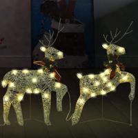 VidaXL Kerstrendieren 2 st 40 led's goudkleurig - thumbnail