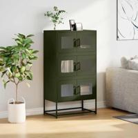 Hoge kast 68x39x123 cm staal olijfgroen - thumbnail