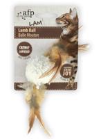 Afp lamb ball lamswol met veren vogel geluid en catnip assorti - thumbnail