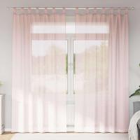 Gordijnen voile met roedezakken 2 st lichtroze - thumbnail