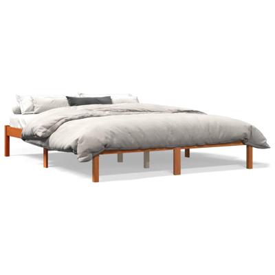 Bedframe zonder matras massief grenenhout wasbruin 150x200 cm Bedframe zonder matras massief grenenhout wasbruin 150x200 cm