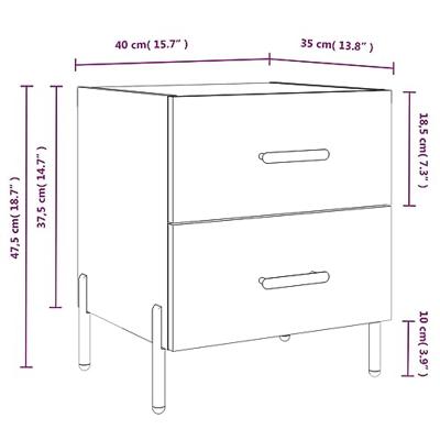 Nachtkastjes 2 st 40x35x47,5 cm bewerkt hout gerookt eikenkleur