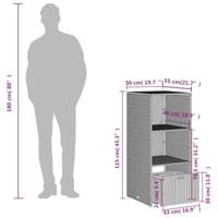 Tuinkast 50x55x115 cm poly rattan zwart - thumbnail