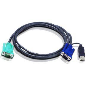 ATEN KVM Aansluitkabel [1x SPHD-15-stekker - 1x VGA-stekker, USB-A 2.0 stekker] 3.00 m Zwart