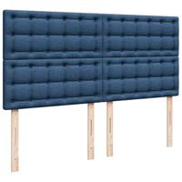 Boxspring met matras stof blauw 200x200 cm - thumbnail