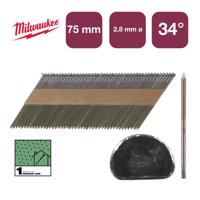 Milwaukee Nagels D-kop 34° 75mm | Ring Schacht | Blank | VE=2200 - 4932492602 - thumbnail