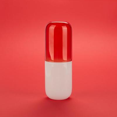 Bottle & Glass Water Pill 550 ml white/red