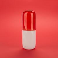 Bottle & Glass Water Pill 550 ml white/red - thumbnail