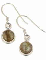 Zilveren Oorbellen Labradoriet Rond (10 x 6 mm) - 925 Sterling - thumbnail