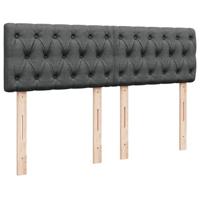 Boxspring met matras stof donkergrijs 140x200 cm - thumbnail