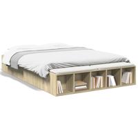 Bedframe bewerkt hout sonoma eikenkleurig 150x200 cm - thumbnail