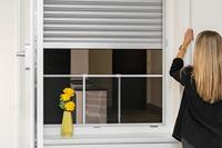 Muggennet Schellenberg Aluminium Wit Uitschuifbaar Met lijst Glasvezel 75 x 100 cm - thumbnail