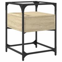 Nachtkastjes 2 st 40x40x55 cm bewerkt hout sonoma eikenkleurig - thumbnail