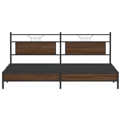 Bedframe zonder matras metaal bruin eikenkleurig 200x200 cm