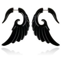 Tribal bone oorbellen Black Wing - thumbnail