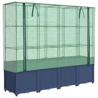 VidaXL Verhoogde plantenbak met kashoes rotanlook 160x40x153 cm - thumbnail