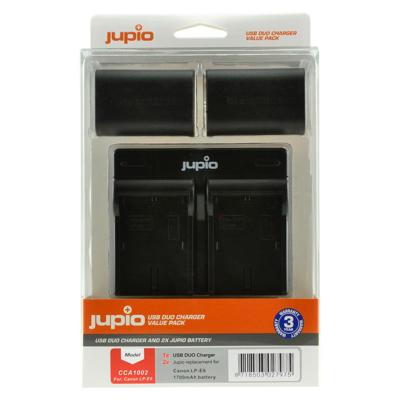 Jupio Kit: 2 x camera-accu LP-E6 1700mAh + USB Dual lader