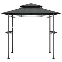 VidaXL Barbecue-overkapping 240x150x243 cm staal antracietkleurig - thumbnail