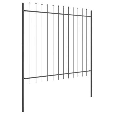 VidaXL Tuinhek 3 pcs grijs 5,1 x 1,5 m poedercoating staal