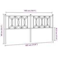 Hoofdbord 180 cm metaal wit - thumbnail