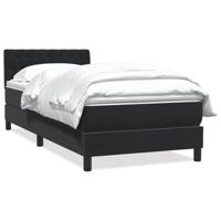 Boxspring met matras fluweel zwart 80x220 cm - thumbnail