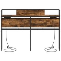 Opberghoofdbord Gerookt eiken 135 cm Bewerkt hout - thumbnail