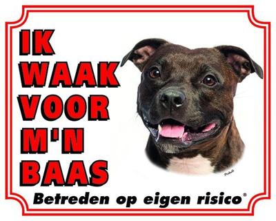 Pit Bull Waakbord - Ik waak voor mijn baas