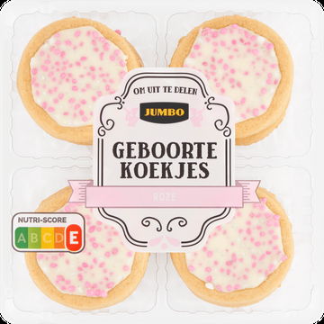 Jumbo Geboortekoekjes Roze 191 g