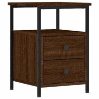 Nachtkastjes 2 st 34x35,5x50 cm bewerkt hout bruin eikenkleur - thumbnail