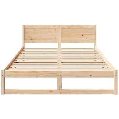Bedframe met hoofdeinde Naturel 150 x 200 cm Massief grenenhout